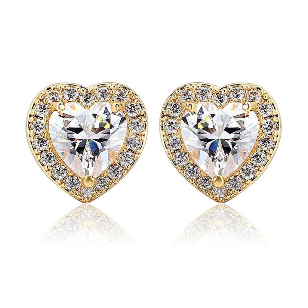 Heart Gold Earring Pair For Women Bulk