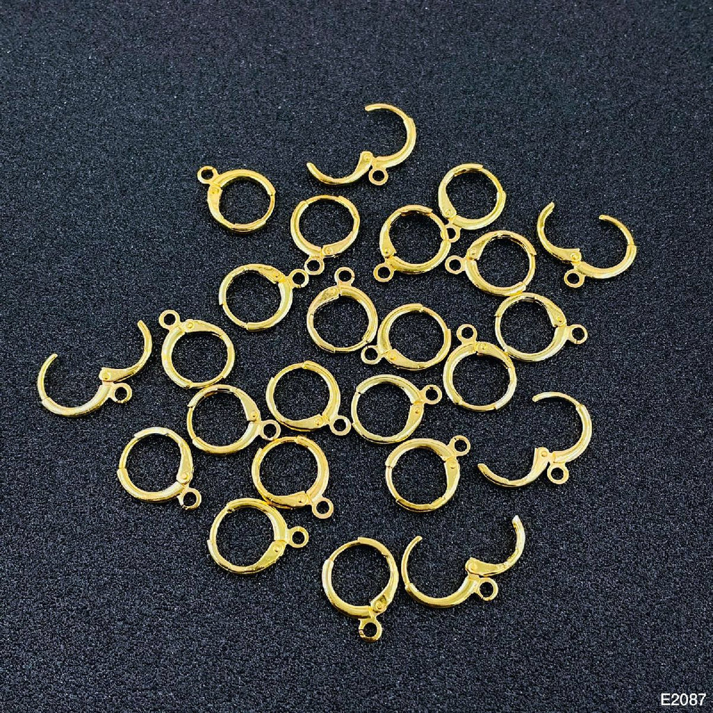 Cubic Zirconia Gold Hoop Earring Pair For Women Bulk