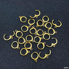 Cubic Zirconia Gold Hoop Earring Pair For Women Bulk
