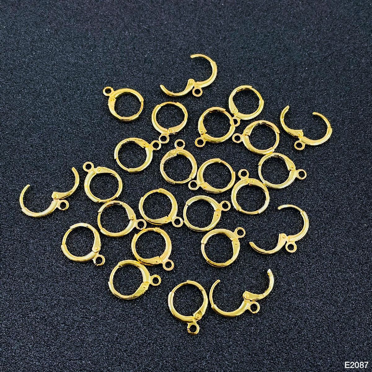 Cubic Zirconia Gold Hoop Earring Pair For Women Bulk
