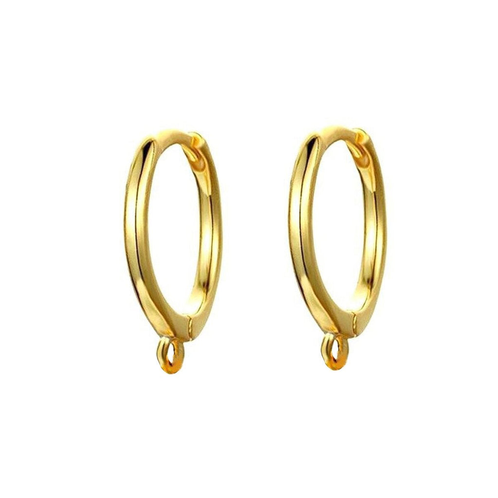 Cubic Zirconia Gold Hoop Earring Pair For Women Bulk
