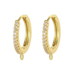 Cubic Zirconia Gold Hoop Earring Pair For Women Bulk
