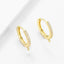 Cubic Zirconia Gold Hoop Earring Pair For Women Bulk