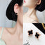 Flower Crystal Rose Gold Black Stud Earring For Women Bulk
