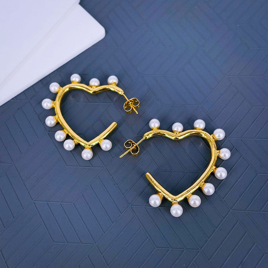 Round Gold Pearl Dangler Earring For Women Bulk