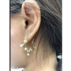 Round Gold Pearl Dangler Earring For Women Bulk