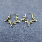 Round Gold Pearl Dangler Earring For Women Bulk