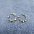 Round Gold Pearl Dangler Earring For Women Bulk
