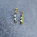 Safety Pin Star Gold Pearl Dangler Earring For Women Bulk