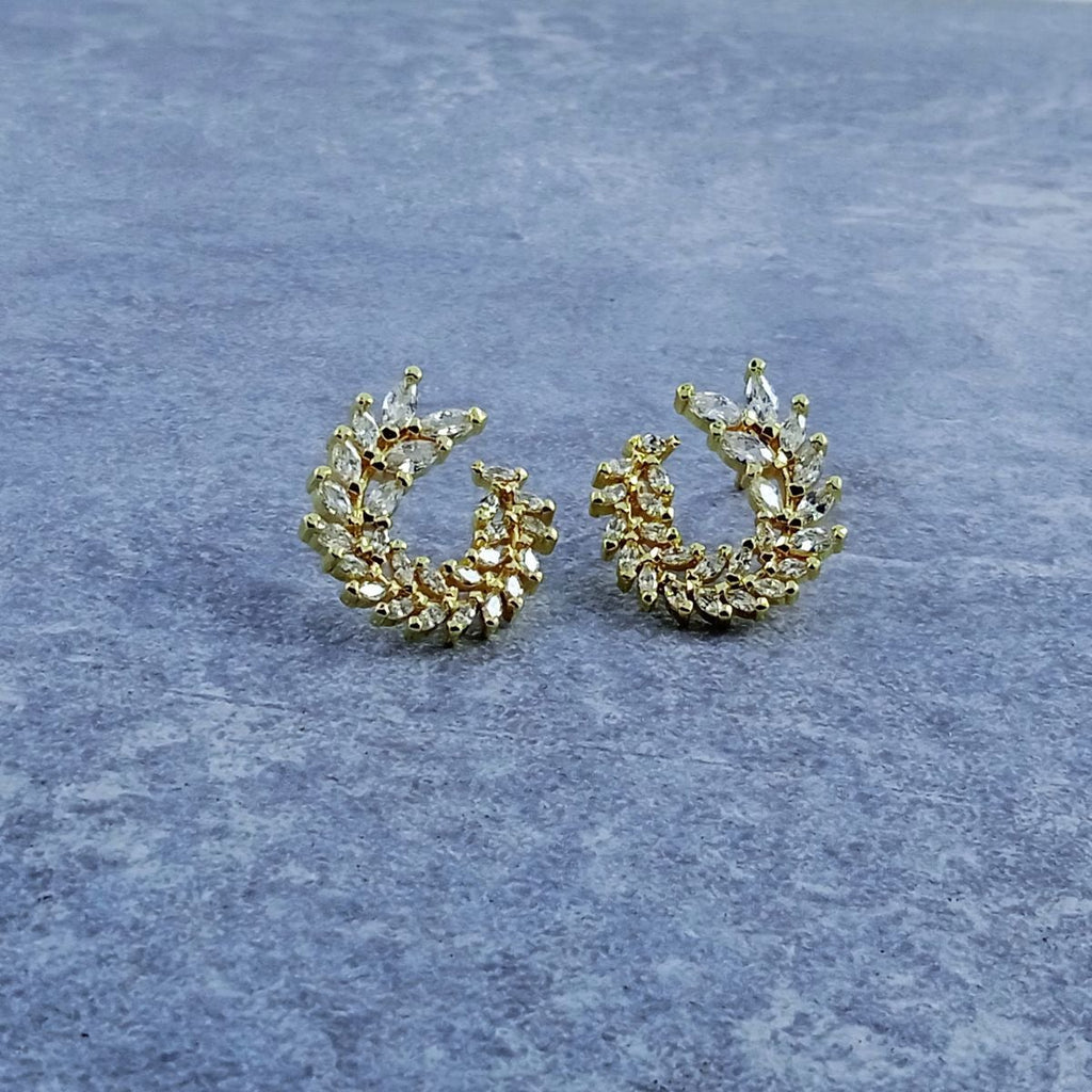 Round Crystal Gold Chand Bali Earring For Women Bulk
