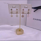 Clover Flower Mother Of Pearl Rose Gold Dangler Earring Pair Bulk