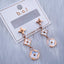 Clover Flower Mother Of Pearl Rose Gold Dangler Earring Pair Bulk