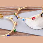 Gold Evil Eye Enamel Chandbali Earring For Women Bulk