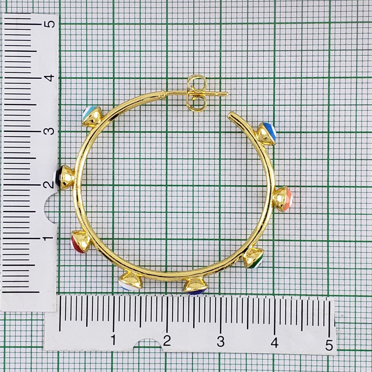 Gold Evil Eye Enamel Chandbali Earring For Women Bulk
