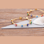 Gold Evil Eye Enamel Chandbali Earring For Women Bulk