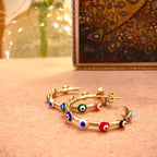 Gold Evil Eye Enamel Chandbali Earring For Women Bulk