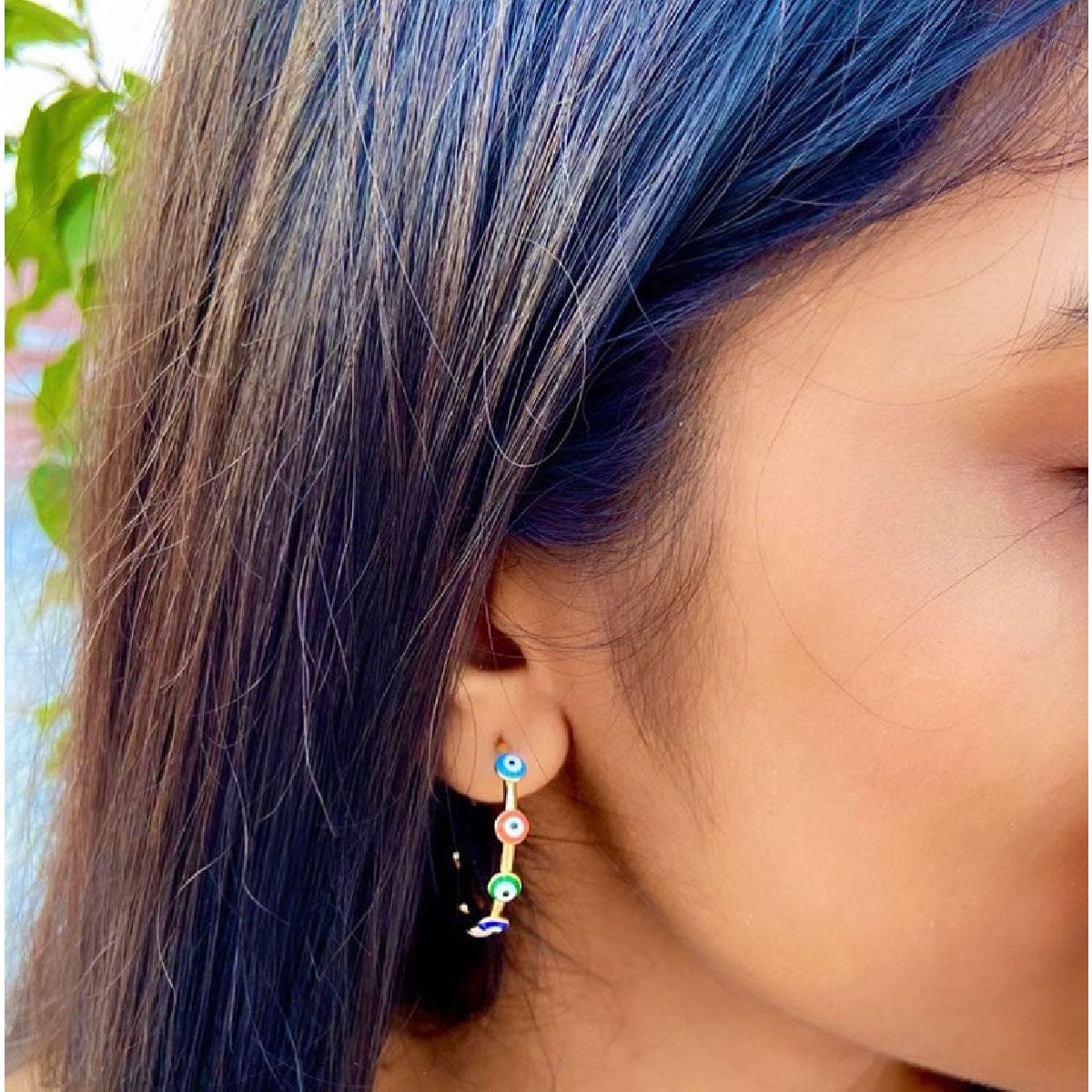 Gold Evil Eye Enamel Chandbali Earring For Women Bulk