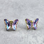 Butterfly Crystal Gold Stud Earring Pair For Women Bulk