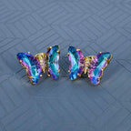 Butterfly Crystal Gold Stud Earring Pair For Women Bulk