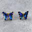 Butterfly Blue Crystal Gold Stud Earring Pair For Women Bulk