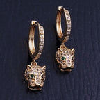 Panther Green Gold Copper American Diamonds Drop Earring Pair Bulk
