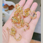 Curb Gold Hook Stud Earring Pair For Women Bulk
