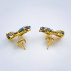 Rainbow Multicolour Gold Copper Butterfly CZ Stud Pair Bulk