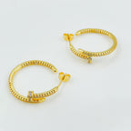 Gothic Nail CZ Gold Copper Stud Chandbali Earring Pair Bulk