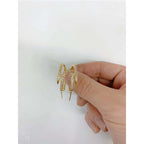 Gothic Nail CZ Gold Copper Stud Chandbali Earring Pair Bulk