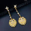 Copper Lion Cubic Zirconia Crystal Gold Dangler Earring Pair Bulk
