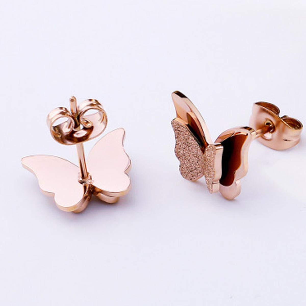 Copper Butterfly Rose Gold Stud Earring Pair For Women Bulk