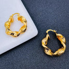 Stainless Steel Curly Gold Hoop Earring Pair For Women Bulk