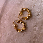 Stainless Steel Curly Gold Hoop Earring Pair For Women Bulk