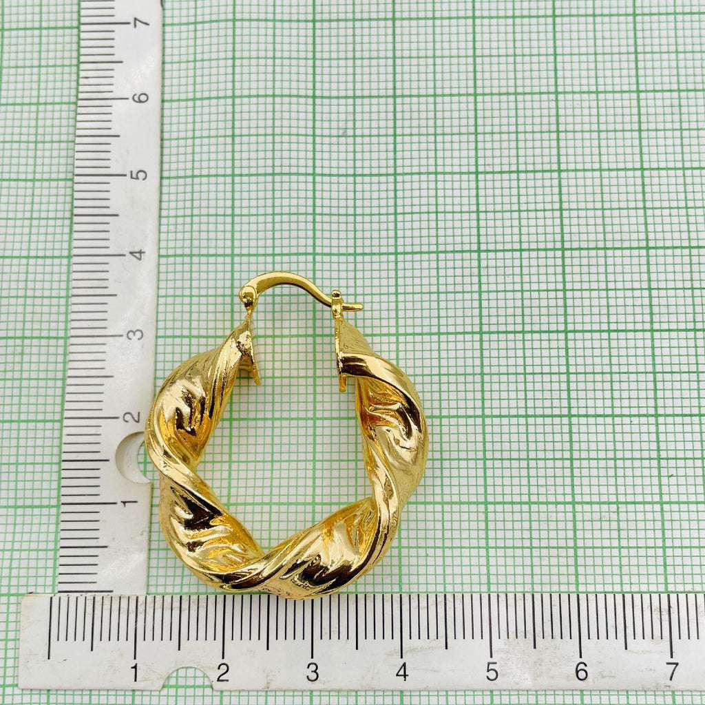 Stainless Steel Curly Gold Hoop Earring Pair For Women Bulk