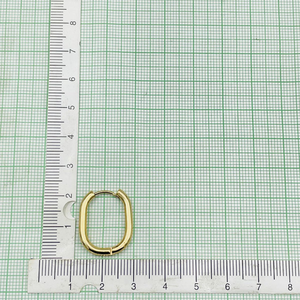 Stainless Steel Oval Rectangle Gold Hoop Earring Pair For Women Bulk