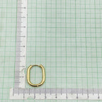 Stainless Steel Oval Rectangle Gold Hoop Earring Pair For Women Bulk