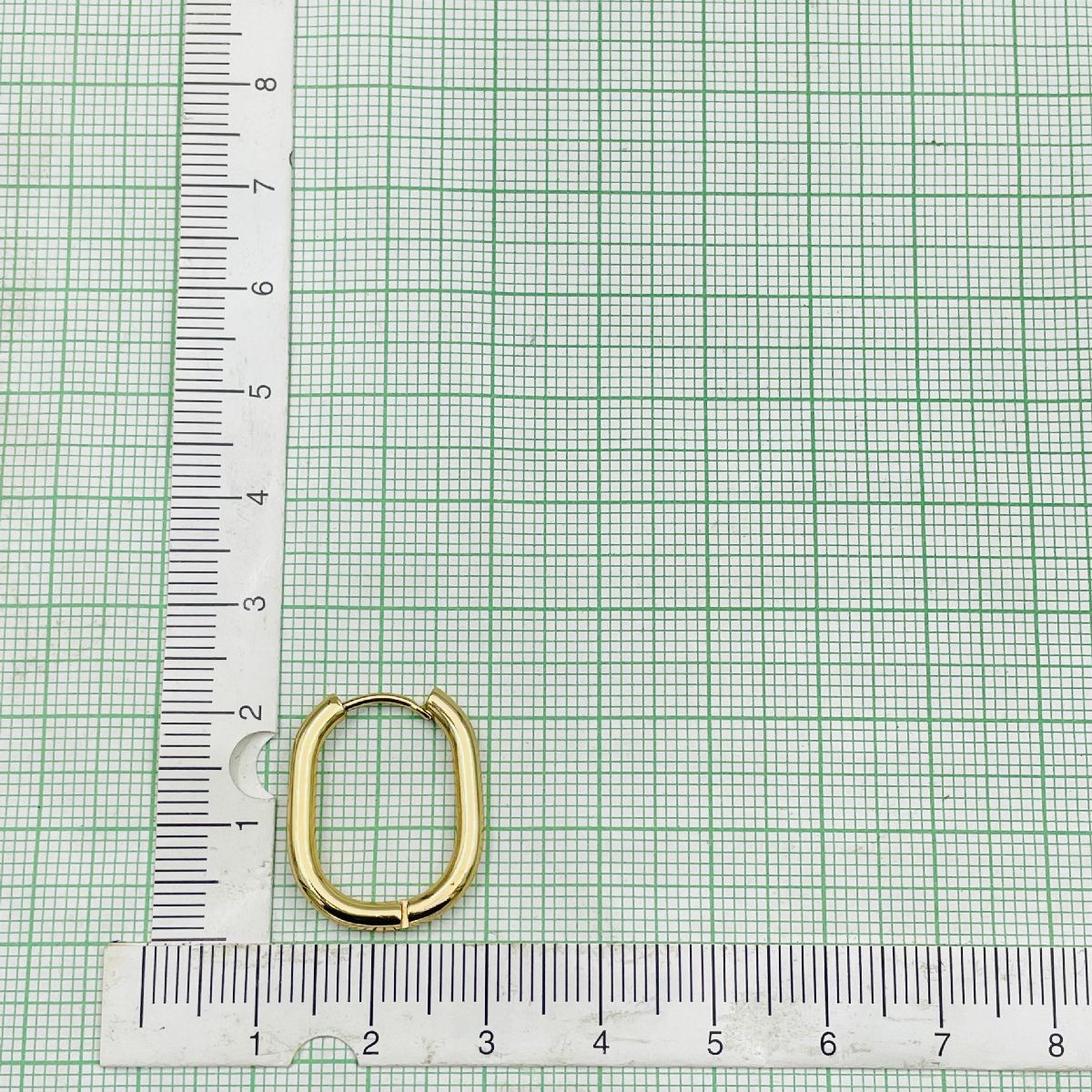 Stainless Steel Oval Rectangle Gold Hoop Earring Pair For Women Bulk