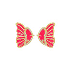 Neon Pink Double Sided Butterfly Gold Ear Cuff Earring Pair Bulk