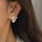 Neon Pink Double Sided Butterfly Gold Ear Cuff Earring Pair Bulk