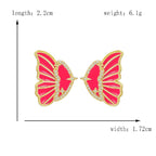Neon Pink Double Sided Butterfly Gold Ear Cuff Earring Pair Bulk