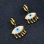 Copper Evil Eye Gold White Mother Of Pearl Drop Earring Pair Bulk