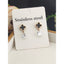 Stainless Steel Black Clover Cubic Zirconia Drop Earring Pair Bulk
