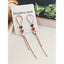 Stainless Steel Rose Gold Chain Rectangle Tassel Earring Pair Bulk