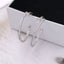 Classic Nail CZ Silver Copper Hoop Earring Pair Bulk