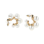 Copper White Gold Pearl Chand Bali Earring Pair For Women Bulk