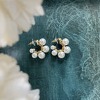 Copper White Gold Pearl Chand Bali Earring Pair For Women Bulk