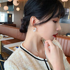 Copper White Gold Pearl Chand Bali Earring Pair For Women Bulk