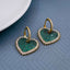 Copper Heart Gold Cubic Zirconia Hoop & Drop Earring Pair Women Bulk