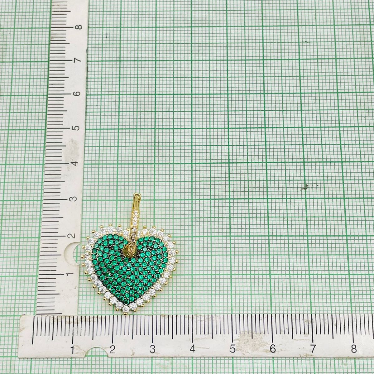 Copper Heart Gold Cubic Zirconia Hoop & Drop Earring Pair Women Bulk