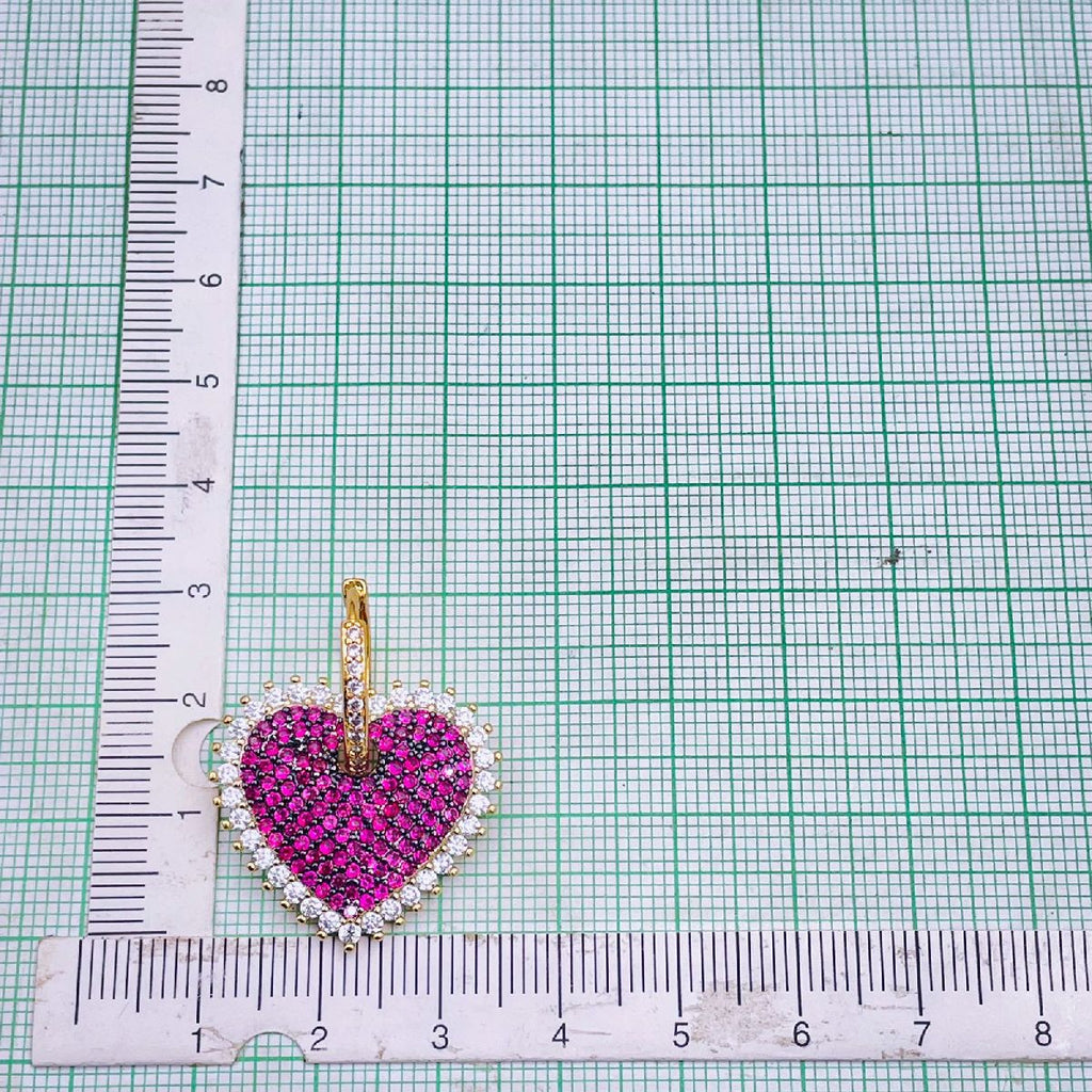 Copper Heart Gold Cubic Zirconia Hoop & Drop Earring Pair Women Bulk